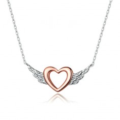 Heart with Wings - Colier argint Rose Gold