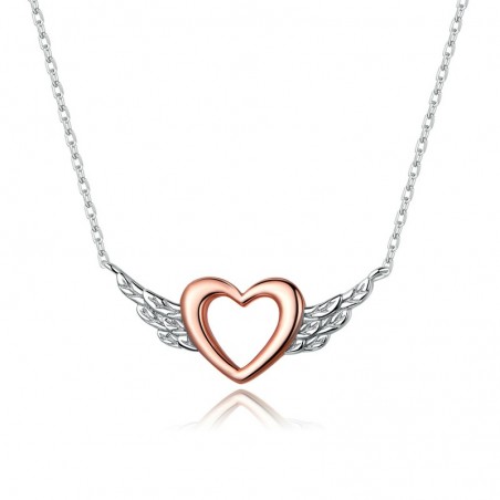 Heart with Wings - Colier argint Rose Gold
