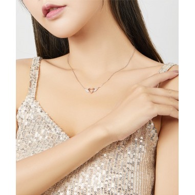 Heart with Wings - Colier argint Rose Gold