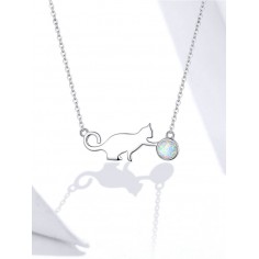Opal Kitty - Colier argint 2