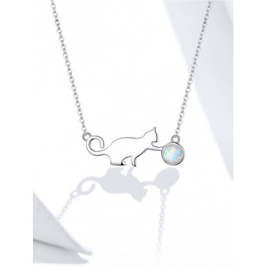 Opal Kitty - Colier argint
