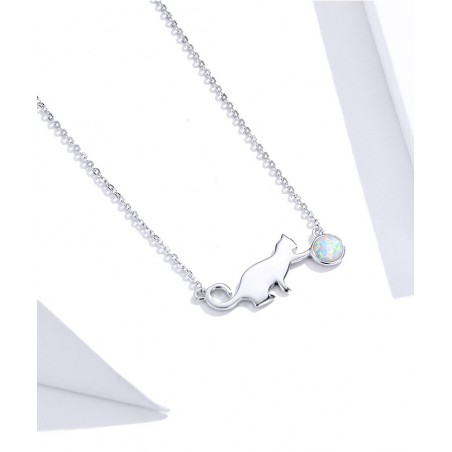 Opal Kitty - Colier argint