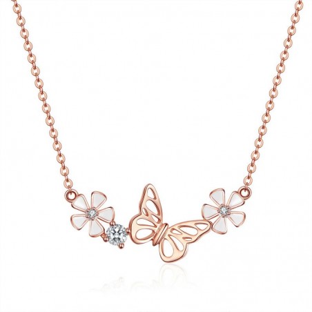 Dancing Butterfly - Colier argint Rose Gold