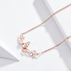 Dancing Butterfly - Colier argint Rose Gold 2