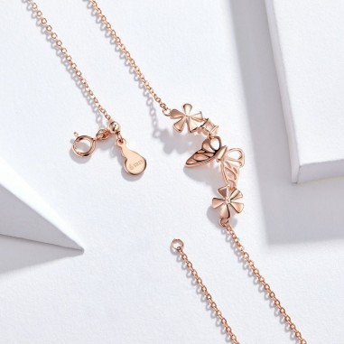 Dancing Butterfly - Colier argint Rose Gold