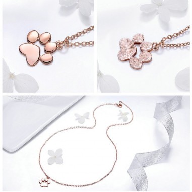 Animal Footprint - Colier argint Rose Gold