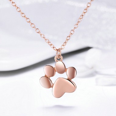 Animal Footprint - Colier argint Rose Gold
