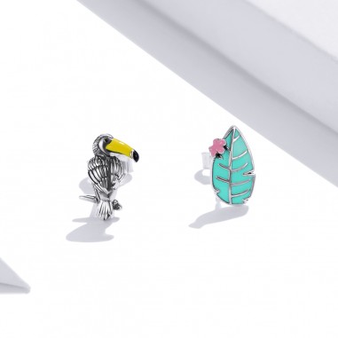 Tropical Bird - Cercei argint