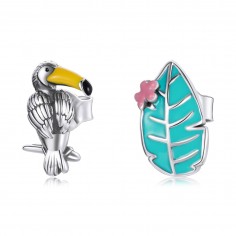 Tropical Bird - Cercei argint