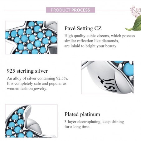 Blue Starfish - Distantier argint