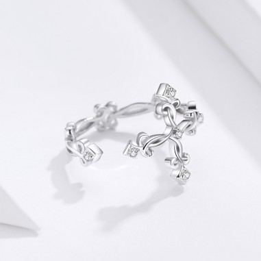 Beautiful Cross - Inel argint reglabil