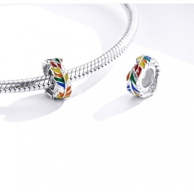 Colorful Feather - Distantier argint