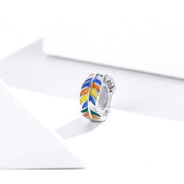 Colorful Feather - Distantier argint