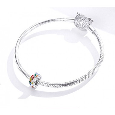 Colorful Feather - Distantier argint