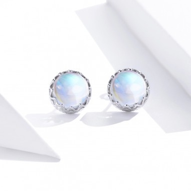 Crown Moonstone - Cercei argint