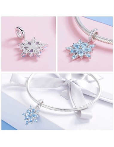 Blue Crystal Snowflake - Talisman argint