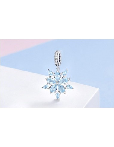 Blue Crystal Snowflake - Talisman argint