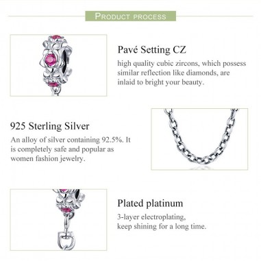 Flower Garland - Lant de siguranta argint