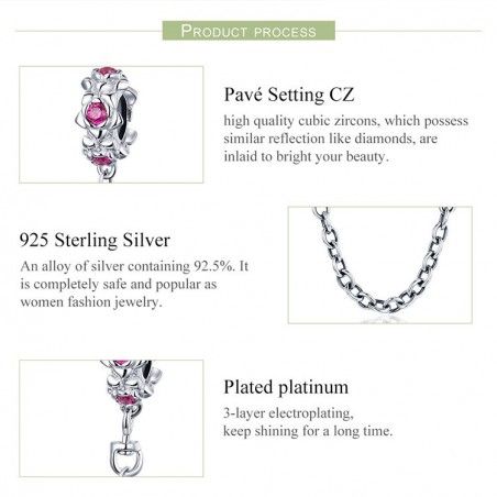 Flower Garland - Lant de siguranta argint