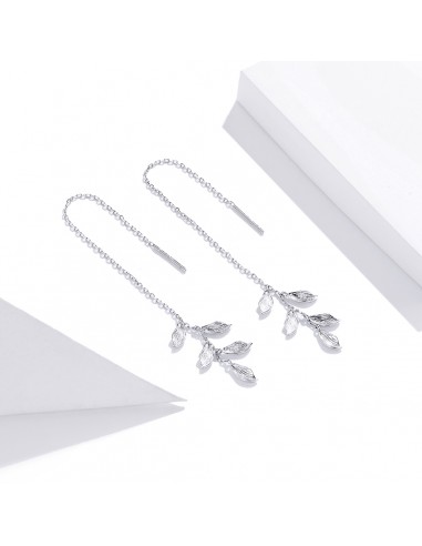 Shiny Leaves - Cercei argint