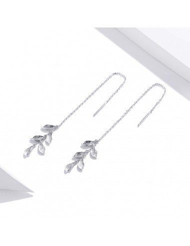 Shiny Leaves - Cercei argint