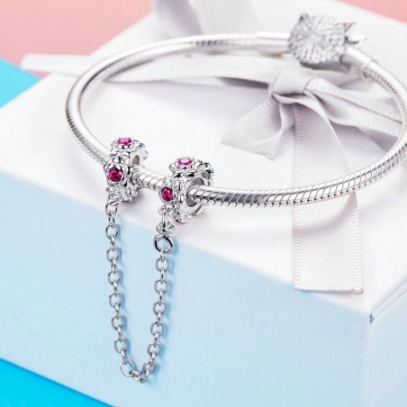 Flower Garland - Lant de siguranta argint