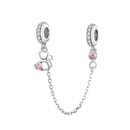 Lovely Cat - Lant de siguranta argint