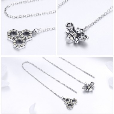 Honeycomb - Cercei argint