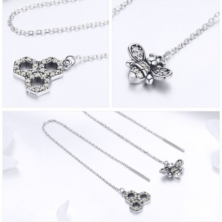 Honeycomb - Cercei argint