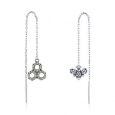 Honeycomb - Cercei argint