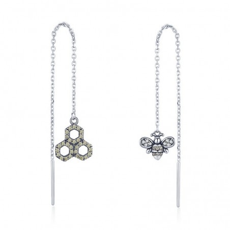 Honeycomb - Cercei argint