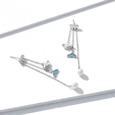 Dolphin Tail - Cercei argint