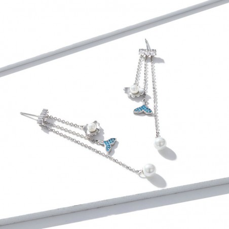 Dolphin Tail - Cercei argint