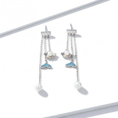 Dolphin Tail - Cercei argint