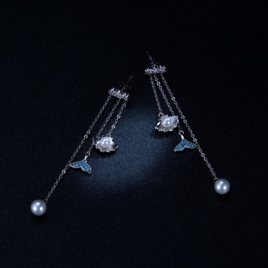 Dolphin Tail - Cercei argint