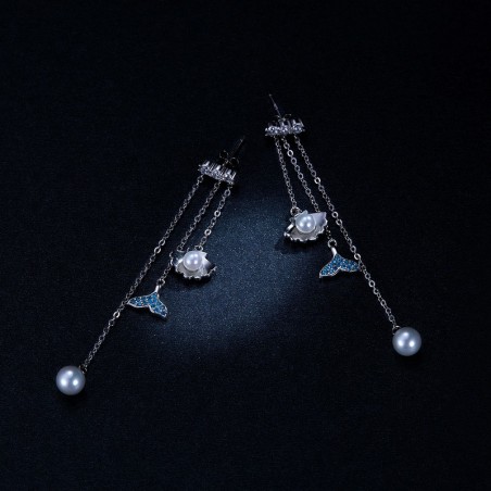 Dolphin Tail - Cercei argint