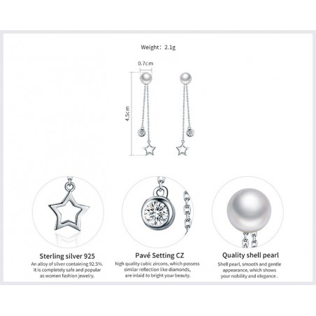 Twinkle Star - Cercei argint