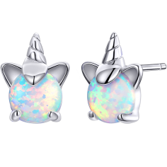 Opal Unicorn - Cercei argint