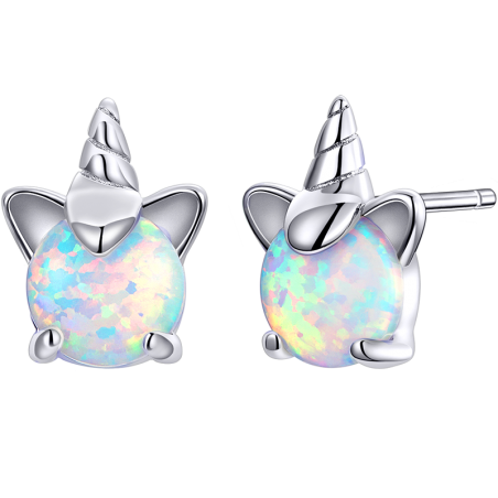 Opal Unicorn - Cercei argint