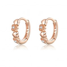 Heart to Heart - Cercei argint Rose Gold