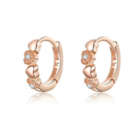 Heart to Heart - Cercei argint Rose Gold