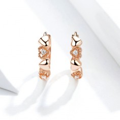 Heart to Heart - Cercei argint Rose Gold 2