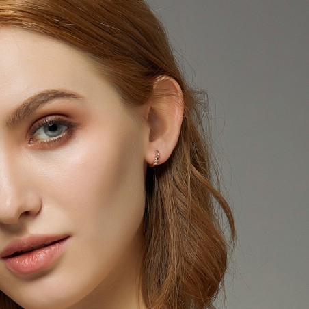 Heart to Heart - Cercei argint Rose Gold