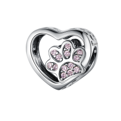 Paw Footprint - Talisman argint