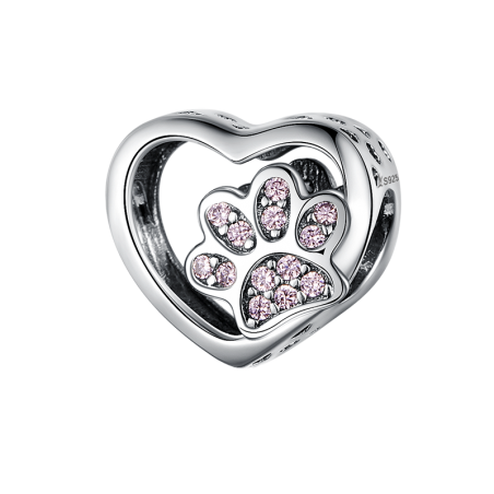 Paw Footprint - Talisman argint