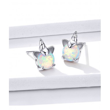Opal Unicorn - Cercei argint