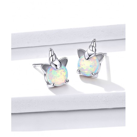 Opal Unicorn - Cercei argint