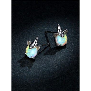 Opal Unicorn - Cercei argint