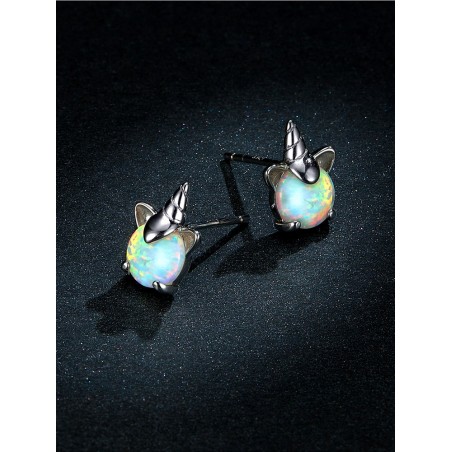 Opal Unicorn - Cercei argint