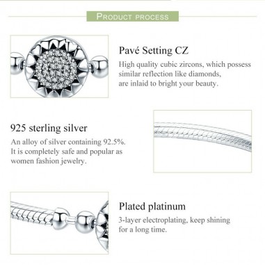 Bright heart - Bratara talismane argint